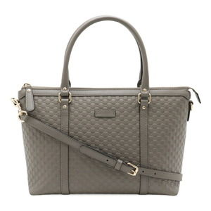 GUCCI Micro Guccissima Tote Bag Handbag Shoulder Leather Grey 449656